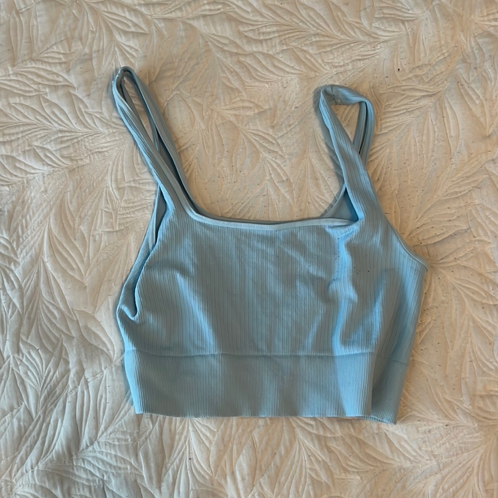 tillys blue cropped tank top